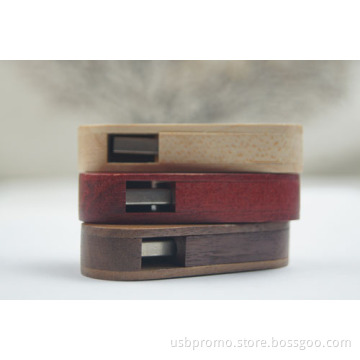 Wooden swivel usb flash drive